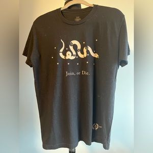 Join or Die black graphic tee shirt form Penguin Classics